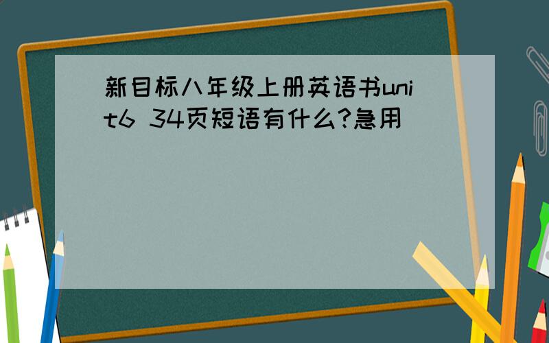 新目标八年级上册英语书unit6 34页短语有什么?急用