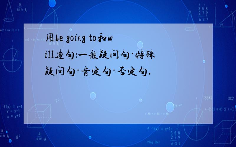 用be going to和will造句：一般疑问句·特殊疑问句·肯定句·否定句,