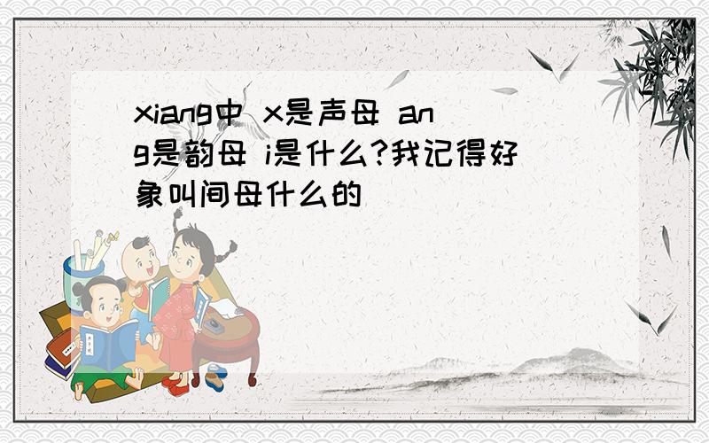 xiang中 x是声母 ang是韵母 i是什么?我记得好象叫间母什么的