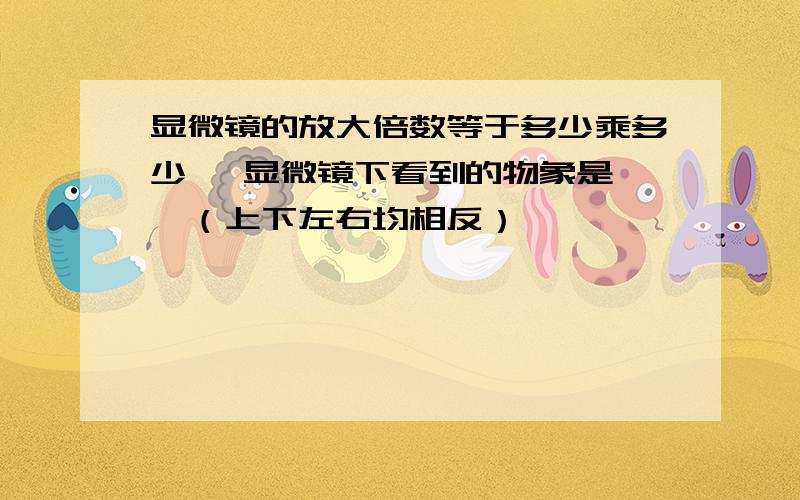 显微镜的放大倍数等于多少乘多少 ,显微镜下看到的物象是——（上下左右均相反）