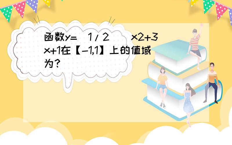 函数y=（1/2）^x2+3x+1在【-1,1】上的值域为?