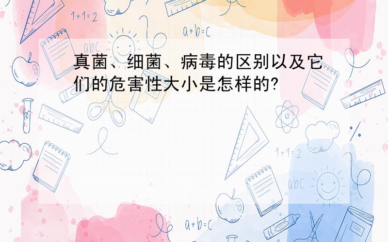 真菌、细菌、病毒的区别以及它们的危害性大小是怎样的?