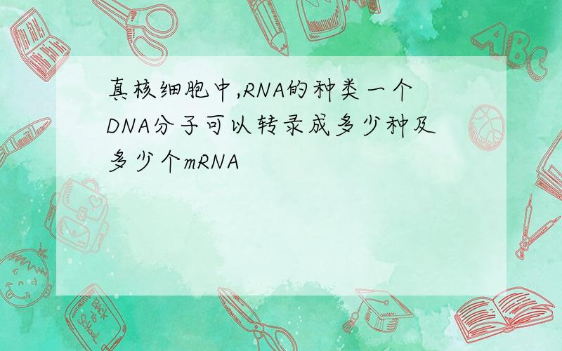 真核细胞中,RNA的种类一个DNA分子可以转录成多少种及多少个mRNA