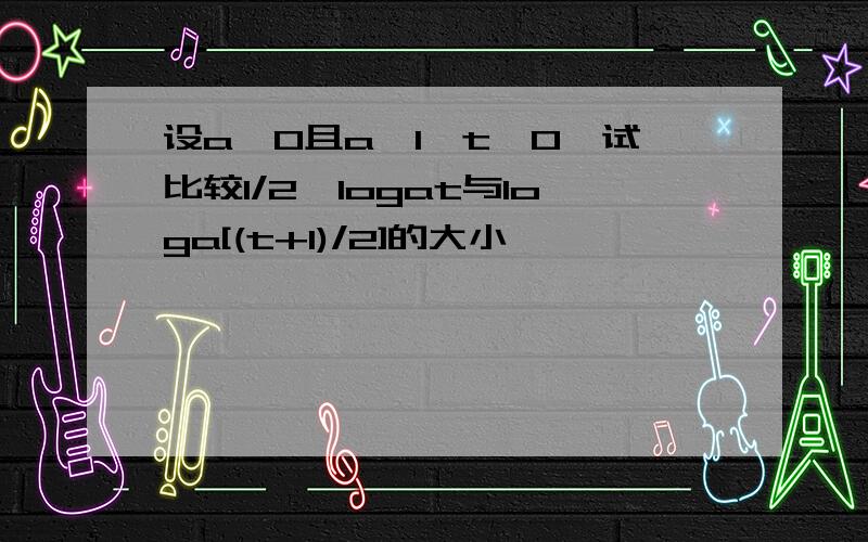 设a>0且a≠1,t>0,试比较1/2*logat与loga[(t+1)/2]的大小