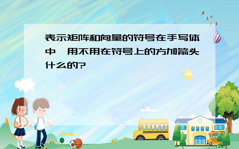 表示矩阵和向量的符号在手写体中,用不用在符号上的方加箭头什么的?