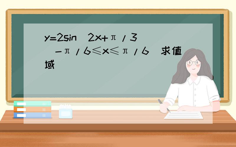 y=2sin(2x+π/3)(-π/6≤x≤π/6)求值域