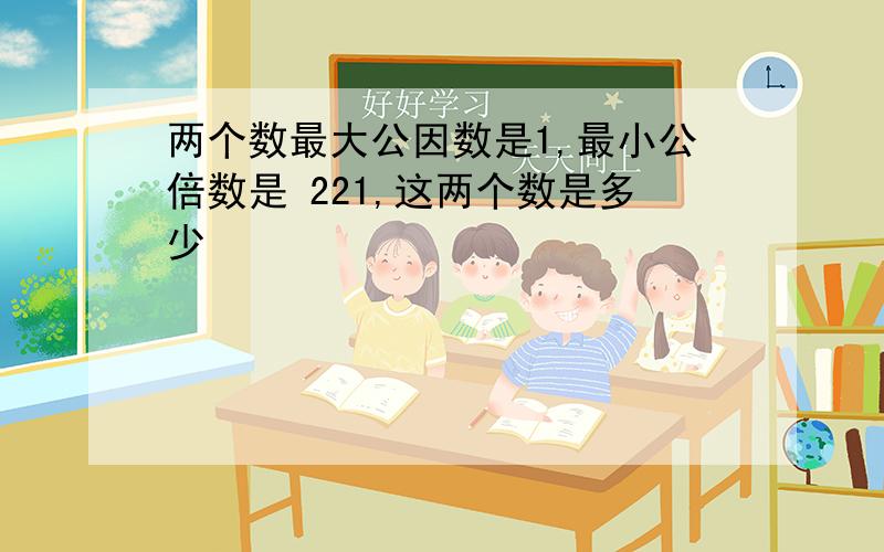 两个数最大公因数是1,最小公倍数是 221,这两个数是多少