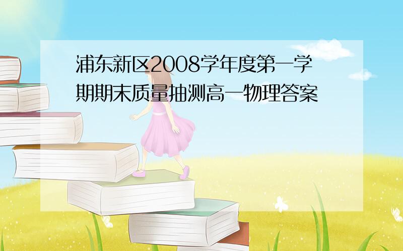 浦东新区2008学年度第一学期期末质量抽测高一物理答案