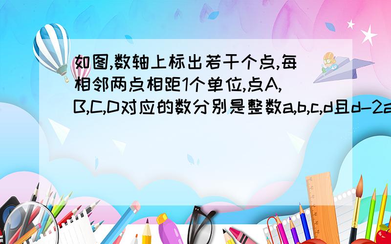 如图,数轴上标出若干个点,每相邻两点相距1个单位,点A,B,C,D对应的数分别是整数a,b,c,d且d-2a=4,求数轴上的原点是？