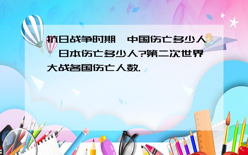 抗日战争时期,中国伤亡多少人,日本伤亡多少人?第二次世界大战各国伤亡人数.