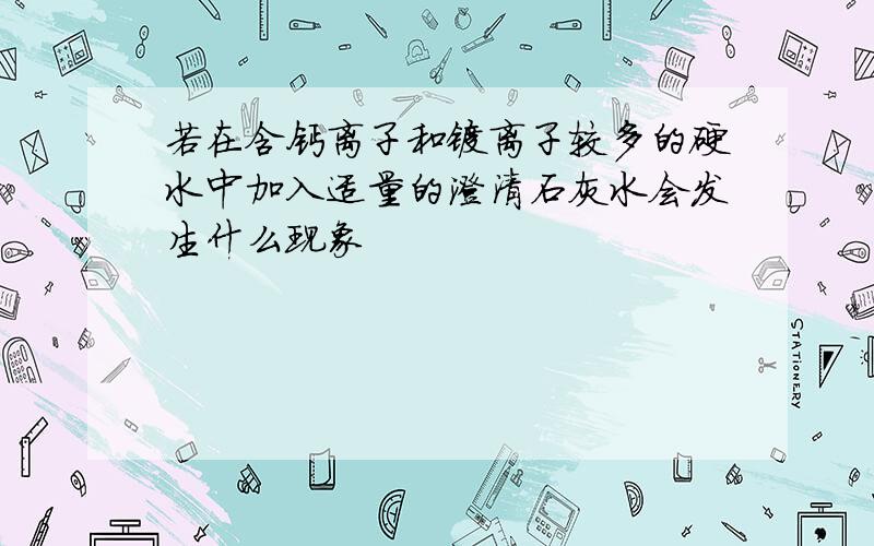 若在含钙离子和镁离子较多的硬水中加入适量的澄清石灰水会发生什么现象