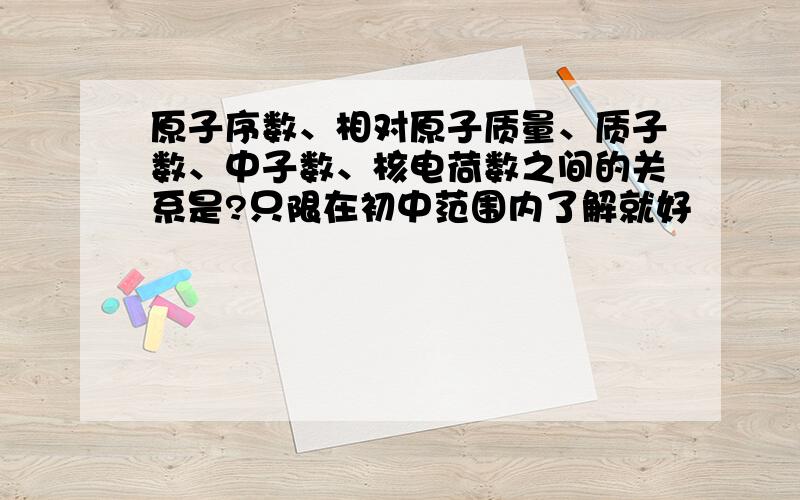 原子序数、相对原子质量、质子数、中子数、核电荷数之间的关系是?只限在初中范围内了解就好