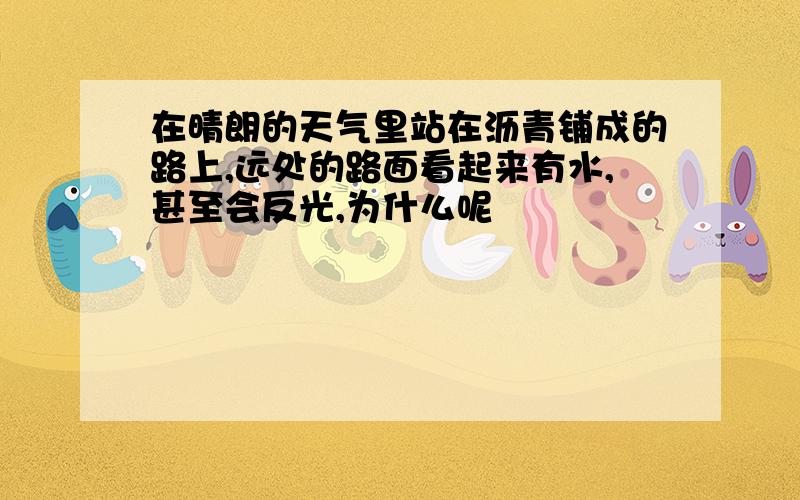 在晴朗的天气里站在沥青铺成的路上,远处的路面看起来有水,甚至会反光,为什么呢