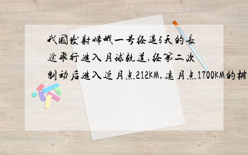 我国发射嫦娥一号经过5天的长途飞行进入月球轨道,经第二次制动后进入近月点212KM,远月点1700KM的椭圆轨道,运行周期为3.5H,已知月球半径为1.74X10的6次方M 求月球的第一宇宙速度