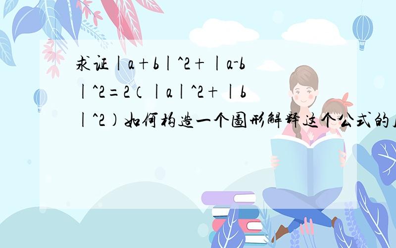 求证|a+b|^2+|a-b|^2=2（|a|^2+|b|^2)如何构造一个图形解释这个公式的几何意义