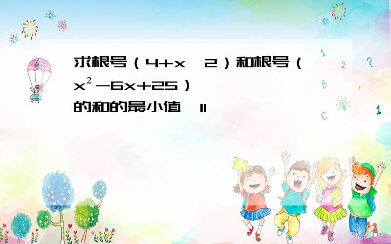 求根号（4+x^2）和根号（x²-6x+25）的和的最小值,11