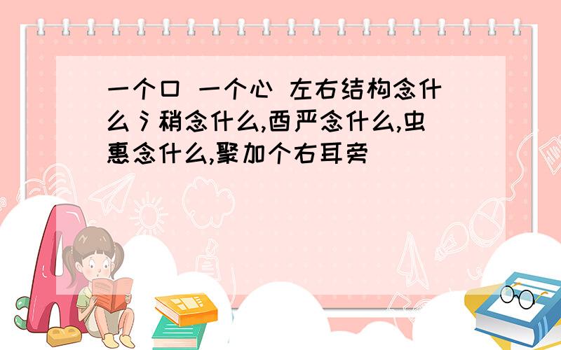 一个口 一个心 左右结构念什么氵稍念什么,酉严念什么,虫惠念什么,聚加个右耳旁