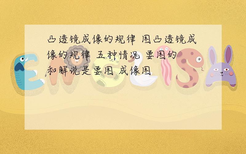 凸透镜成像的规律 图凸透镜成像的规律 五种情况 要图的 和解说是要图 成像图