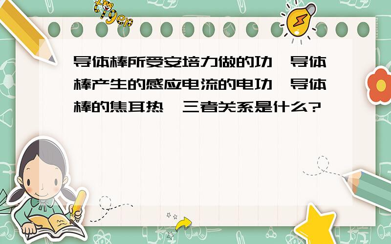 导体棒所受安培力做的功、导体棒产生的感应电流的电功、导体棒的焦耳热,三者关系是什么?