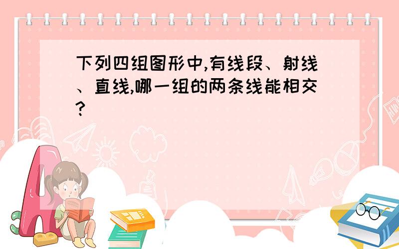 下列四组图形中,有线段、射线、直线,哪一组的两条线能相交?()