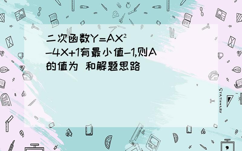 二次函数Y=AX²-4X+1有最小值-1,则A的值为 和解题思路