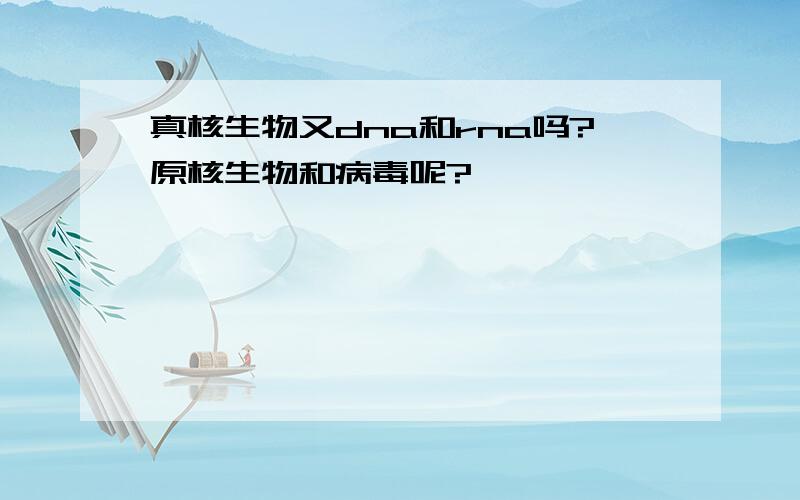 真核生物又dna和rna吗?原核生物和病毒呢?