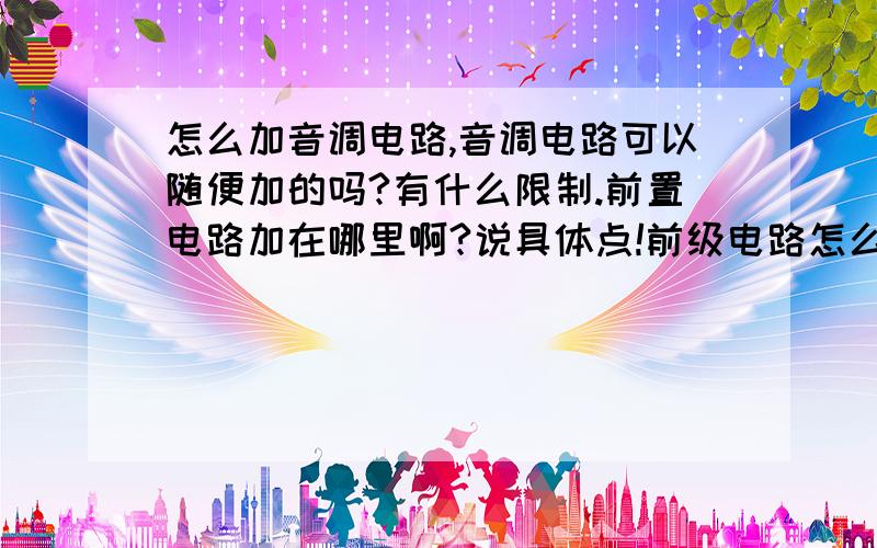 怎么加音调电路,音调电路可以随便加的吗?有什么限制.前置电路加在哪里啊?说具体点!前级电路怎么加?