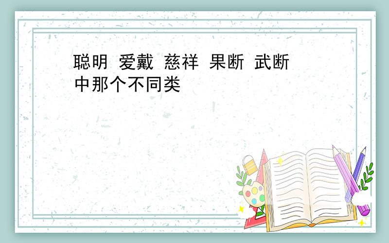 聪明 爱戴 慈祥 果断 武断中那个不同类