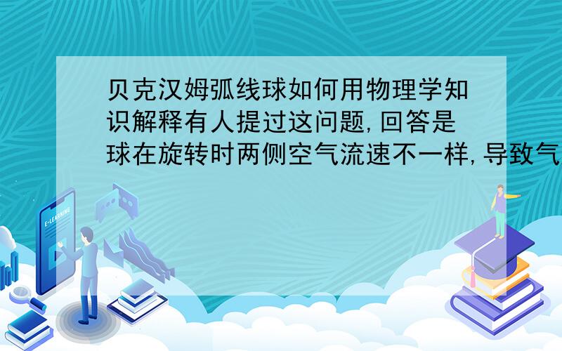 贝克汉姆弧线球如何用物理学知识解释有人提过这问题,回答是球在旋转时两侧空气流速不一样,导致气压不一样,产生了侧向力,我要问的是球在旋转时两侧空气流速为什么不一样,到底哪边高,