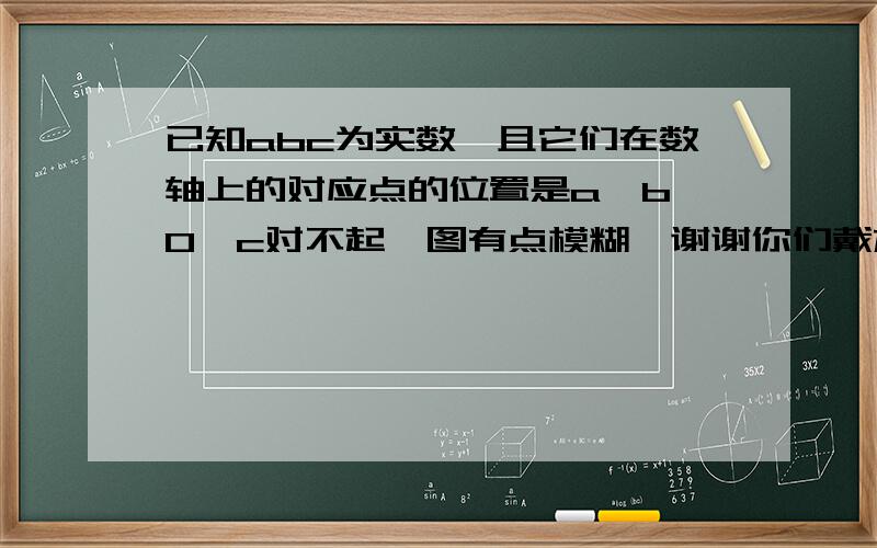 已知abc为实数,且它们在数轴上的对应点的位置是a＜b＜0＜c对不起,图有点模糊,谢谢你们戴放大镜看了,化简就行了.