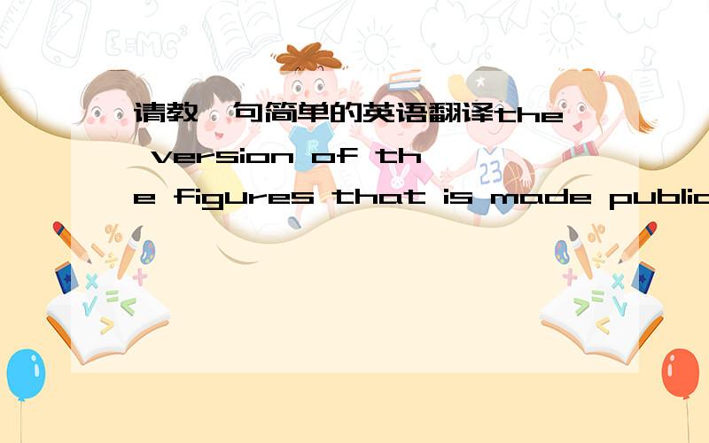 请教一句简单的英语翻译the version of the figures that is made public is true and fair.给出的翻译是公开版本的数据是真实并且合理的.但我觉得一般来说of后接的名词不是用来修饰前面的名词的么?that引