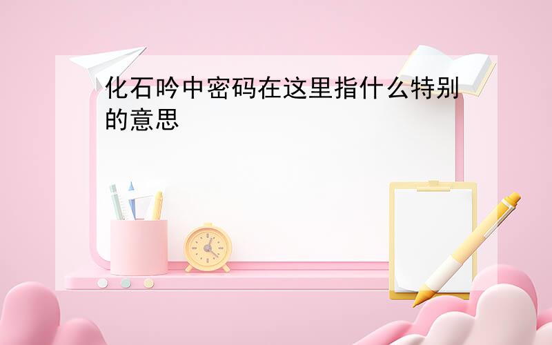 化石吟中密码在这里指什么特别的意思