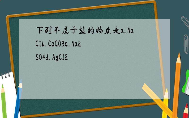 下列不属于盐的物质是a.NaClb.CaCO3c.Na2SO4d.AgCl2