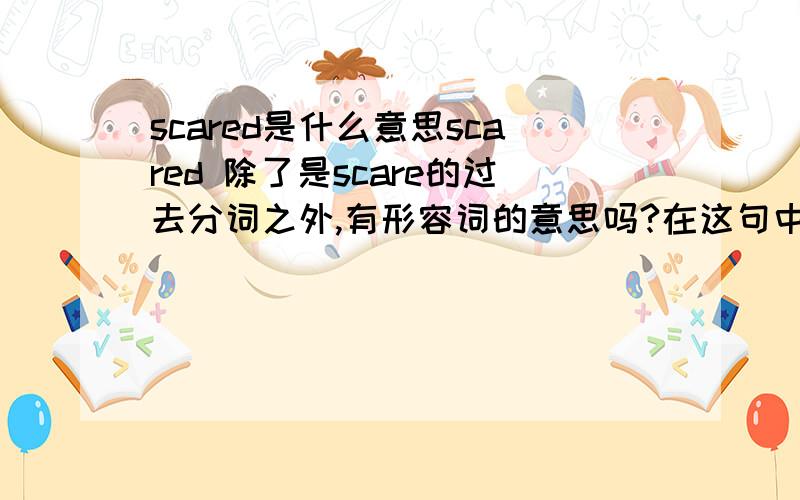 scared是什么意思scared 除了是scare的过去分词之外,有形容词的意思吗?在这句中are you scared?是被动还是系表结构?