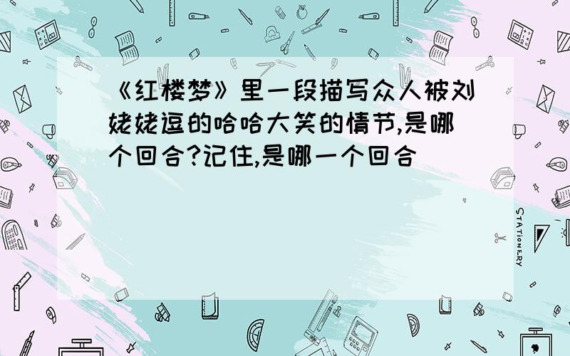 《红楼梦》里一段描写众人被刘姥姥逗的哈哈大笑的情节,是哪个回合?记住,是哪一个回合