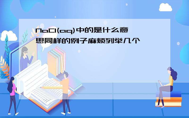 NaCl(aq)中的是什么意思同样的例子麻烦列举几个