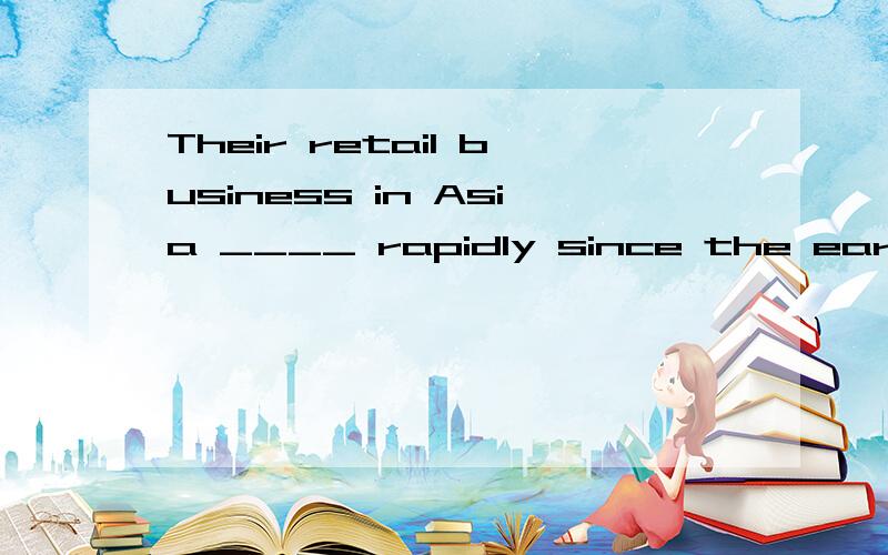 Their retail business in Asia ____ rapidly since the early 1900s.A. has expanded          B. has extendedC. has stretched          D. has prolonged