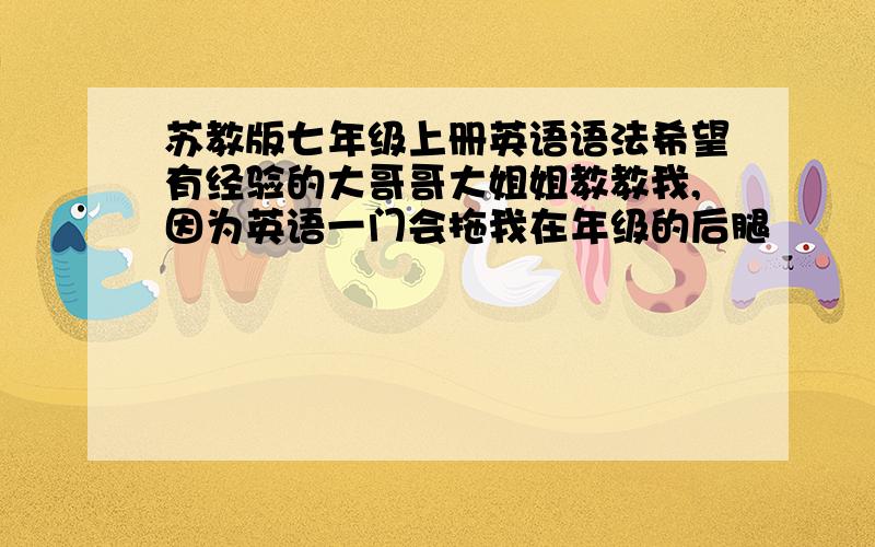 苏教版七年级上册英语语法希望有经验的大哥哥大姐姐教教我,因为英语一门会拖我在年级的后腿