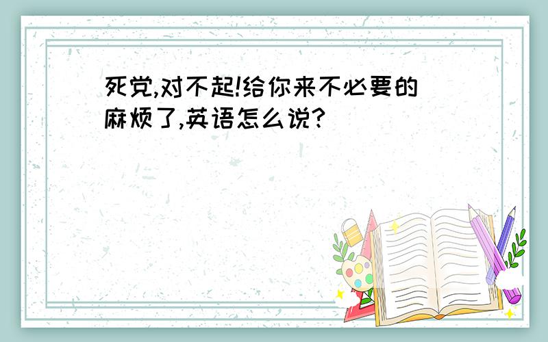 死党,对不起!给你来不必要的麻烦了,英语怎么说?