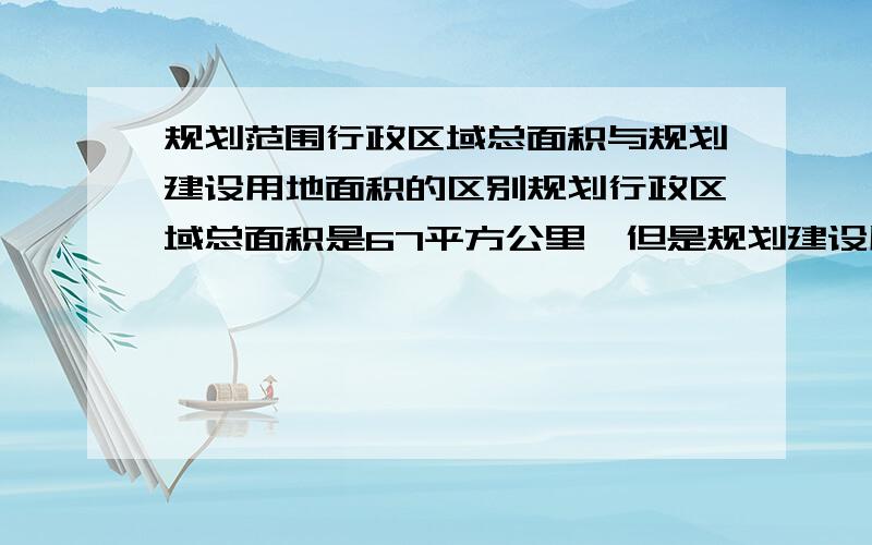 规划范围行政区域总面积与规划建设用地面积的区别规划行政区域总面积是67平方公里,但是规划建设用地是23平方公里.差别这么大,那这个差值是用来干什么了?