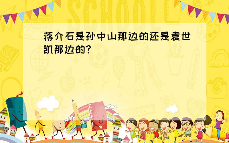 蒋介石是孙中山那边的还是袁世凯那边的?