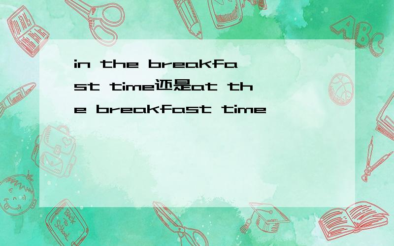 in the breakfast time还是at the breakfast time