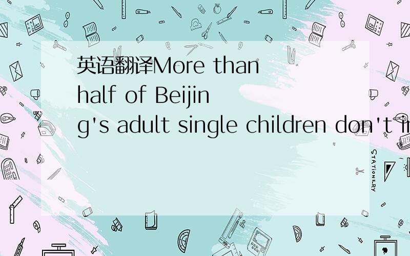 英语翻译More than half of Beijing's adult single children don't intend to have two kids,even though national policy allows them to do so.The country's family planning policy of the late 1970s restricted urban families from having more than one ch