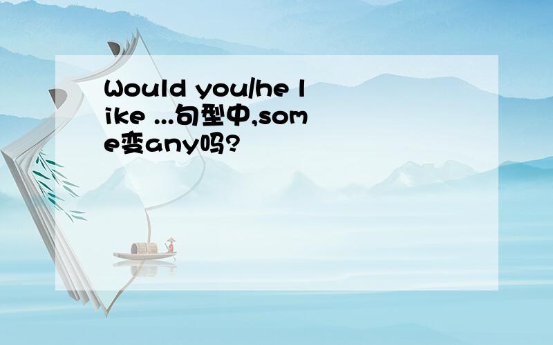 Would you/he like ...句型中,some变any吗?