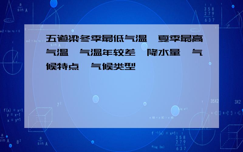 五道梁冬季最低气温,夏季最高气温,气温年较差,降水量,气候特点,气候类型