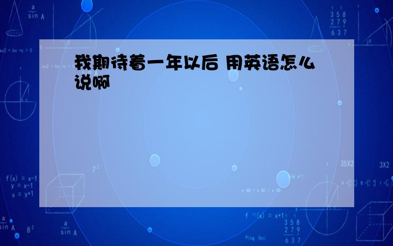 我期待着一年以后 用英语怎么说啊