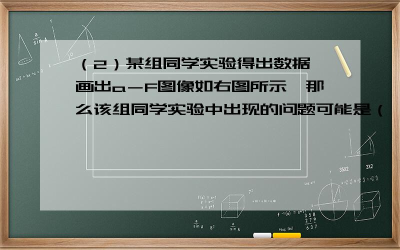 （2）某组同学实验得出数据,画出a－F图像如右图所示,那么该组同学实验中出现的问题可能是（ ）17题第2问,CD为什么不行