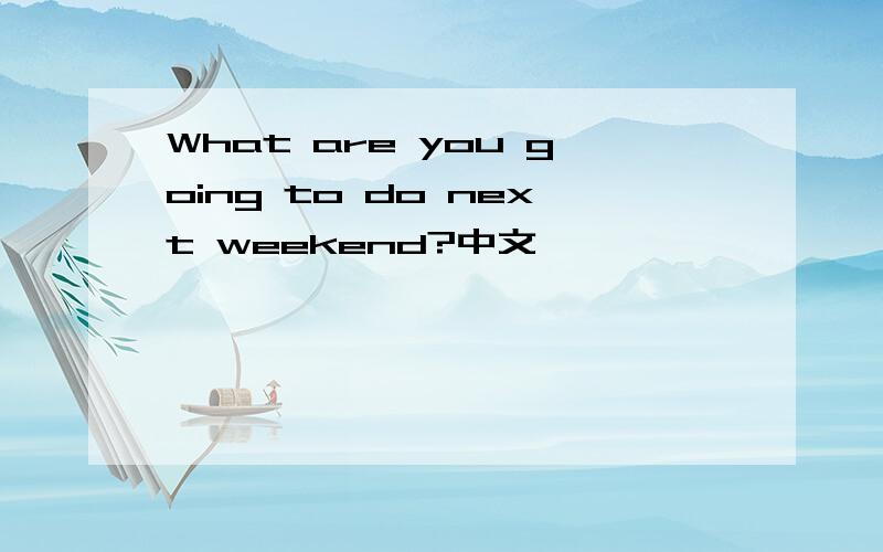 What are you going to do next weekend?中文