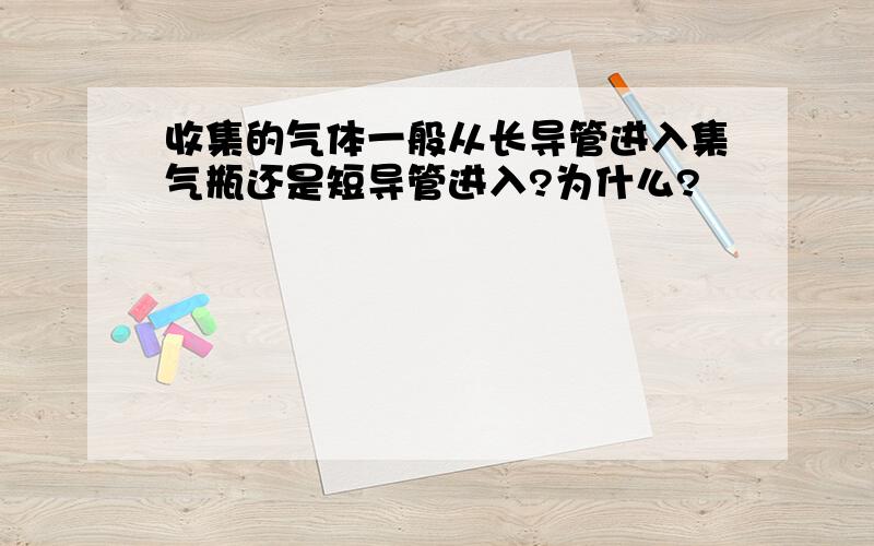 收集的气体一般从长导管进入集气瓶还是短导管进入?为什么?