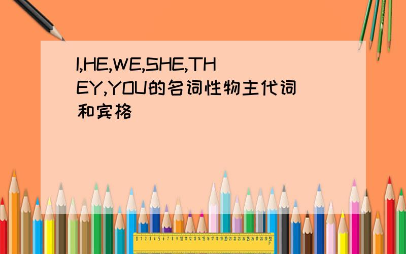 I,HE,WE,SHE,THEY,YOU的名词性物主代词和宾格